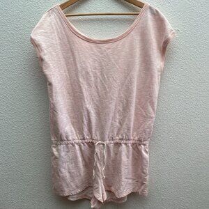 Victoria's Secret VS Romper Size Large Peach Pink Cotton Polyester Scoop Neck